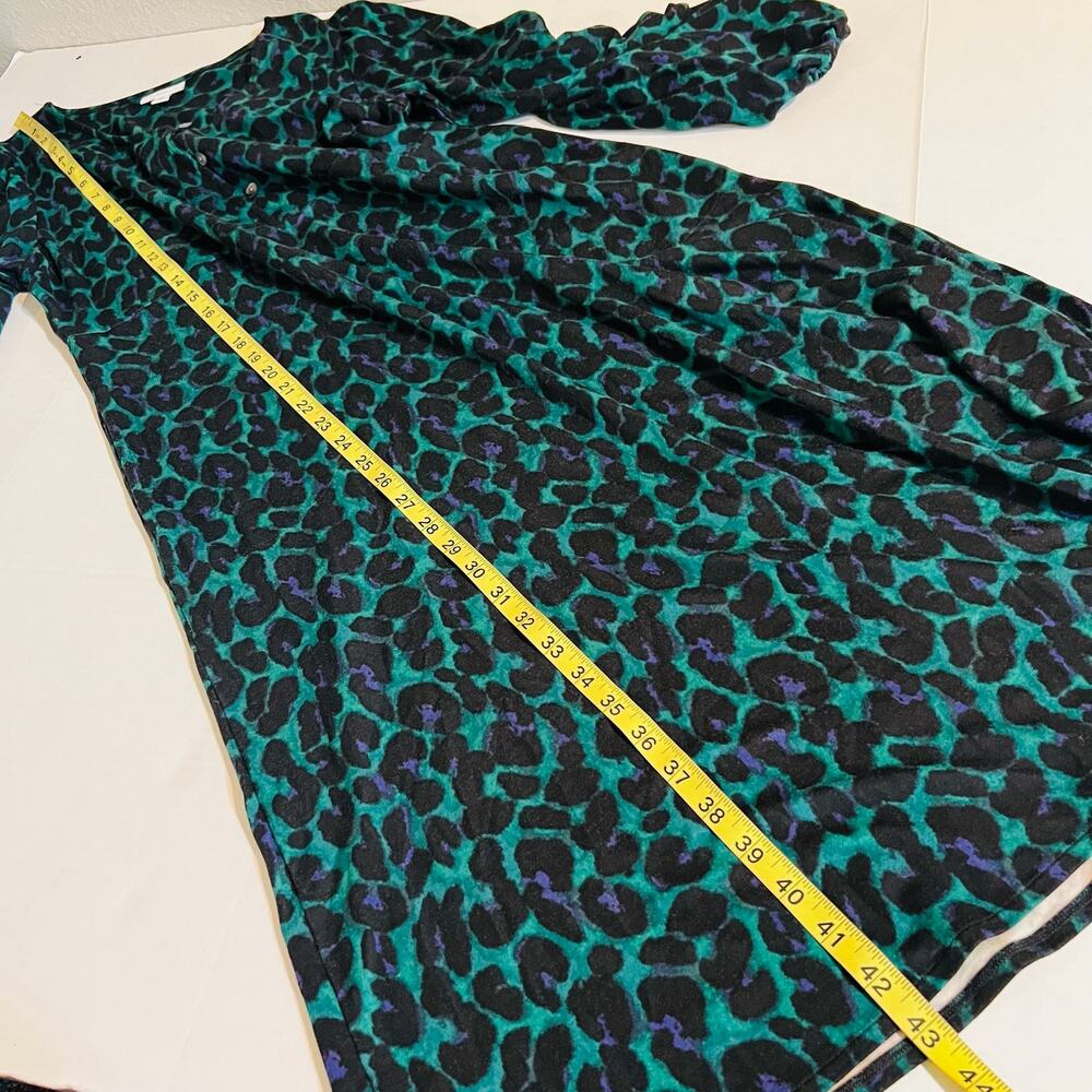 J. Jill Leopard Print A Line Dress Size SP Small Petite Green Multi - Picture 7 of 8